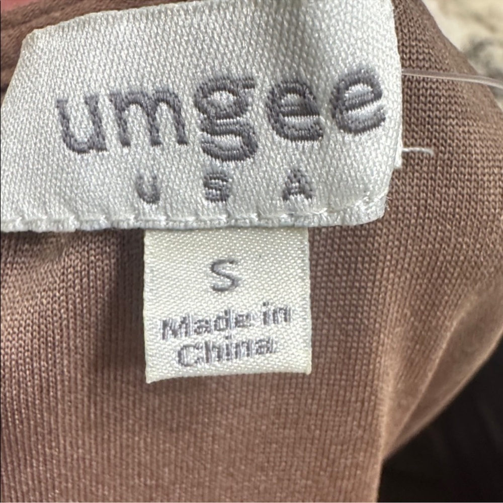 Umgee Boho Mini Dress Brown Lace Trim Flowy Peasant Cottagecore S - Picture 6 of 7